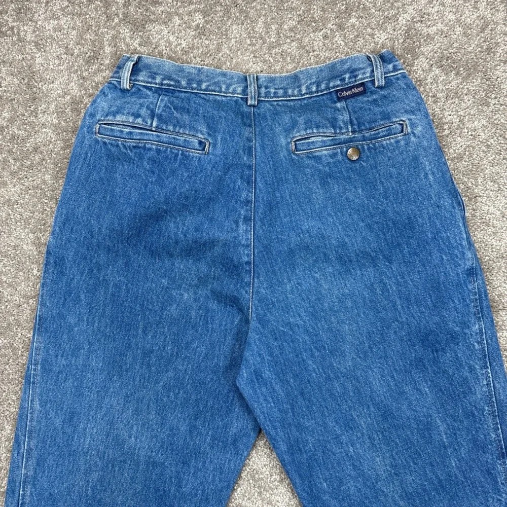 Vintage 70s Calvin Klein Pleated Straight Leg Jeans Size 31 (Fits 28x32)‎